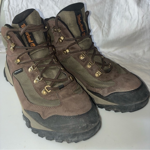 Timberland-Men’s Mid Waterproof Timberdry/Rebotl Hiking Brown Leather Boots Sz11 main image 7